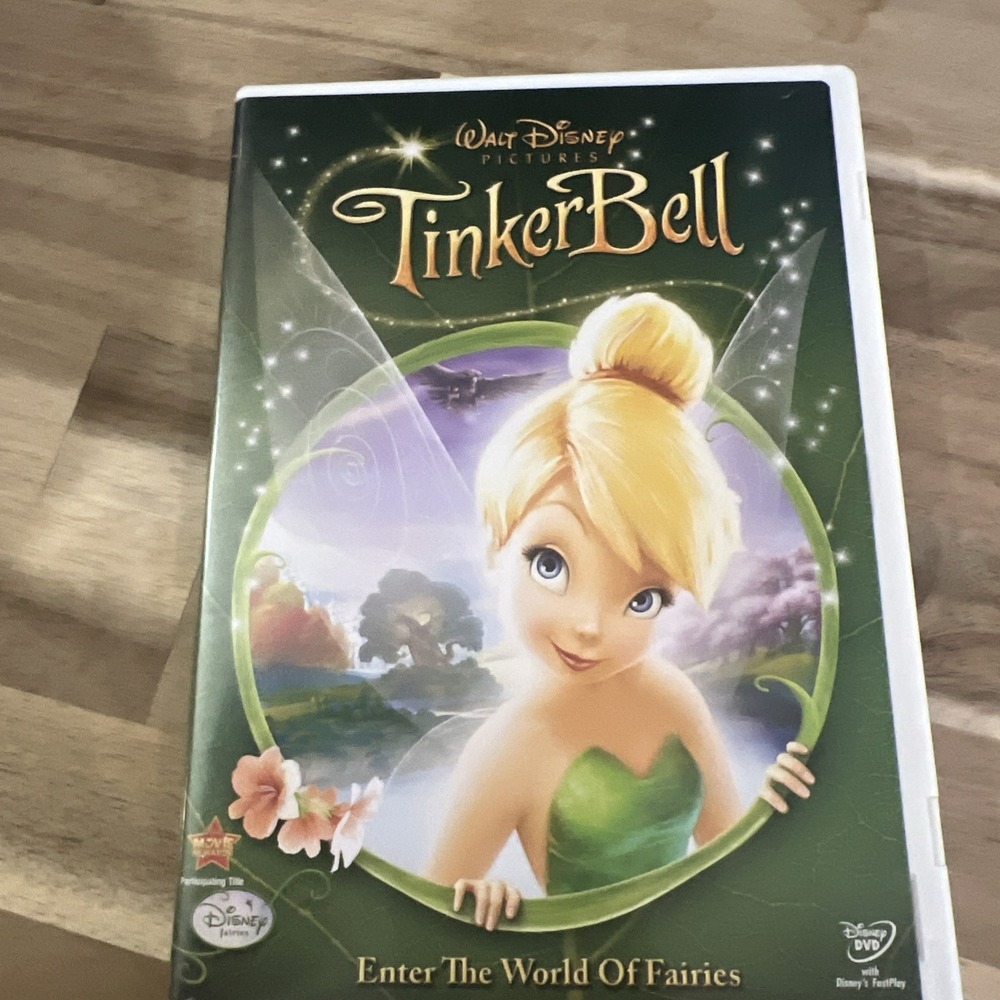 Disney Tinker Bell DVD Kids One Size Green 2008 Animated Movie Pixie Hollow